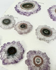 Unique Amethyst Stalactite Slices Set - Natural Crystal for Handmade Jewelry - STS0042