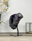 Amethyst Geode on Stand with Deep Purple Crystals – Natural Display Specimen - MWS2822