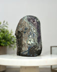 Amethyst Geode Crystal Cluster with Purple and Gray Jasper Bands - CBP1168