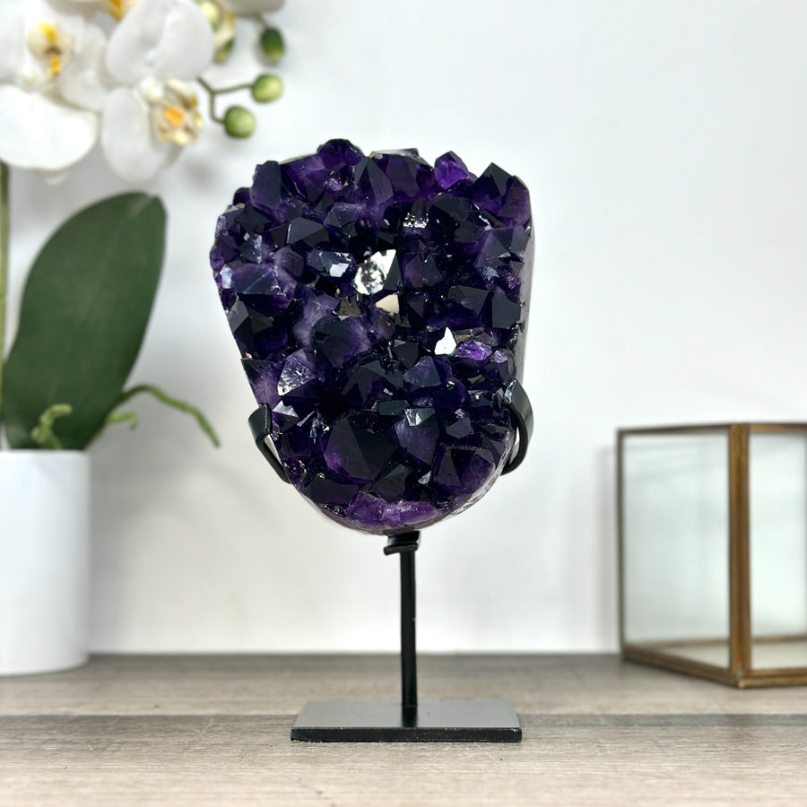 Uruguayan Amethyst Crystal Cluster with Deep Purple Crystals - MWS2942