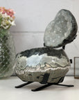 Natural Large Quartz Geode with Metallic Stand - MWS2447