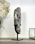 Natural Agate Slice with Amethyst Crystal Cavities for Home Decor Display - MWS2664