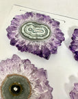 Wholesale Amethyst & Jasper Stalactite Slices for Jewelry Making - Bulk Flat Set - STS0074