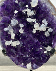 Amethyst Crystal Cluster with White Calcite Inclusions – Home Decor Display Piece - MWS2677