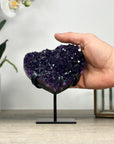Natural Amethyst Stone Heart Carving with Stand - HST0309