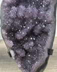 Natural Amethyst & Agate Geode full of Stalactite Formations - Metallic Stand Included - MWS2564