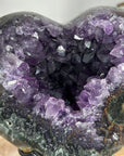 Amethyst & Green jasper Stone Heart Carving - HST0272