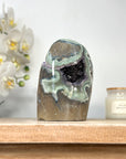 Natural Amethyst Cathedral with Green Jasper Shell - CBP1107