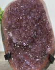 Amethyst Crystal Cluster on Metal Stand – Natural Purple Home Décor Accent - MWS2415