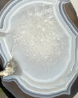 Blue Banded Agate Slice with Metal Stand - MWS2133