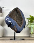 Large Natural Blue Agate & Quartz Druzy Crystal Geode - MWS3361
