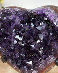 Beautiful Deep Purple Uruguayan Amethyst Stone Heart Carving - HST0267