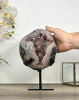 Natural Quartz Geode with Rare Calcite Formations & Red Hematite - MWS3035