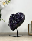A Grade Uruguayan Amethyst Stone Heart Carving - HST0285