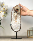Large Natural Quartz Slice with Metallic Stand - MWS2248