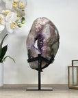 Unique Amethyst Geode with Quartz Shell & Calcite Inclusion - MWS2357