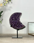 Amethyst & Agate Moon Carving - Stand Icnluded - MWS2575