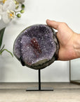 Amethyst Geode on Stand with Red Hematite & Calcite Formation