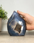 Blue Agate & Rainbow Quartz Druzy Stone Flame - FST0162
