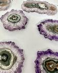 High-Quality Amethyst & Quartz Stalactite Slices for Jewelers - Wholesale Bulk Pack - STS0081