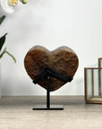 Amethyst Stone Heart, Metal Stand Included - HST0296