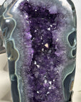 Unique Double Amethyst & Agate Geode with Rotary Stand - MWS3176