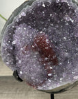 Amethyst Geode on Stand with Red Hematite & Calcite Formation