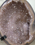 Natural Agate & Amethyst Natural Cave - Handmade Metal Stand Included - MWS3344