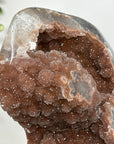 Unique Orange Sugar Druzy Crystal on Metal Stand – Stunning Natural Stone for Meditation Space Decor - MWS2707