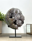 Natural Quartz Crystal on Metal Stand – Elegant Clear Crystal Statement Décor Piece - MWS2411