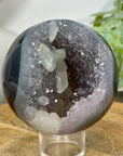 Quartz & Agate Sphere Geode with Calcite Crystal Formation - SPH0149