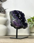 A Grade Natural Amethyst Crystal Specimen on Metal Stand - MWS3393