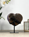Natural Deep Purple Stone Heart Carving - HST0303