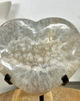 Natural Quartz Stone Heart Carving with Stand - HST0356
