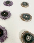 Genuine Amethyst & Green Jasper Stalactite Slices Flat - Perfect for Crafting Unique Jewelry - STS0052