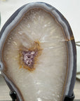 Quartz & Agate Slice on Metal Stand - MWS2892