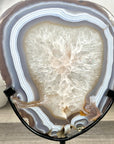 Stunning Natural Agate & Quartz Slice on Stand - MWS3245