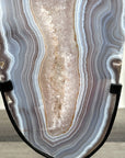 Blue Banded Agate Slice on Stand – Home Decor Display Specimen - MWS2663