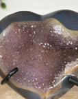Stunning Amethyst & Blue Agate Stone Heart Carving - HST0253