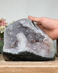 Natural Quartz Geode with Calcite & Red Hematite Crystal - CBP1081