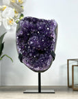 Natural Amethyst Crystal Cave on Metallic Stand - MWS2182