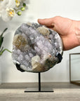 Amethyst and Calcite Crystal Cluster with stalctite Formations on Stand - MWS2607