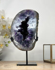 Natural Amethyst Geode with Large Deep Purple Crystals - MWS1983