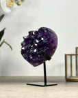 Natural Deep Purple Stone Heart Carving - HST0303
