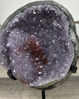 Amethyst Geode on Stand with Red Hematite & Calcite Formation