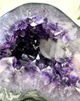 Natural Deep Purple Amethyst Geode with Calcite Inclusion - STGE0052