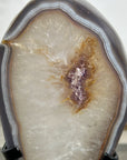 Quartz & Agate Slice on Metal Stand - MWS2892