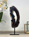 Natural Agate & Quartz Druzy Stone Portal with Metal Stand - MWS2233