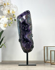 Deep Purple Amethyst Crystal Formation with Metal Stand - MWS2316