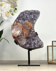 Unique Natural Amethyst Moon with Sugar Calcite Formations - MWS2374